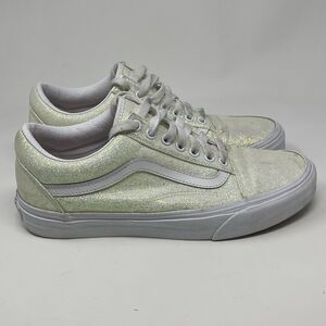 Vans UV Glitter Shoes Womens 9 Iridescent Yellow Pink Sneakers Unisex Wedding